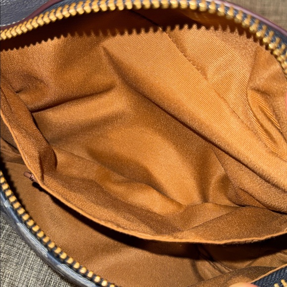 Coach Bag Warren Belt Bag Signature Chambray Pebbled Leather Navy Fanny Pack - Picture 11 of 17